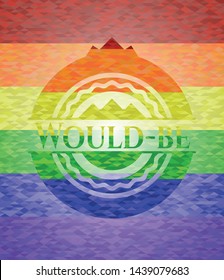 Would-be lgbt colors emblem. Vector Illustration. Mosaic.