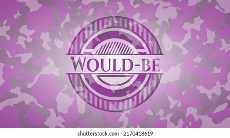 Would-be pink and purple on camo texture. Vector Illustration. Detailed. 