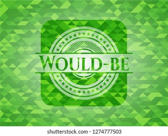 Would-be realistic green mosaic emblem