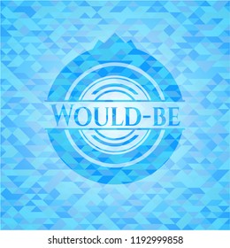 Would-be realistic light blue mosaic emblem
