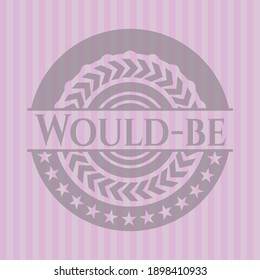 Would-be retro pink emblem. Detailed design. 