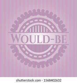 Would-be retro style pink emblem. Vector Illustration. Detailed.