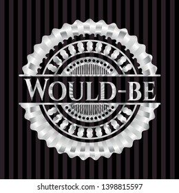 Would-be silver badge. Vector Illustration. Mosaic.