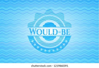 Would-be water wave emblem background.