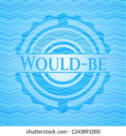 Would-be water wave emblem background.