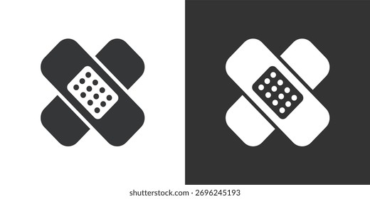 Icono del vendaje de la herida. Icono de la serie de glifos sólidos