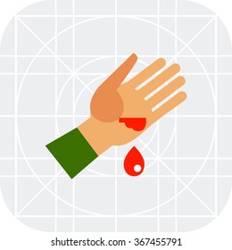 Wound and blood drop