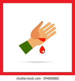 Wound and blood drop