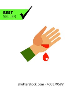 Wound and blood drop