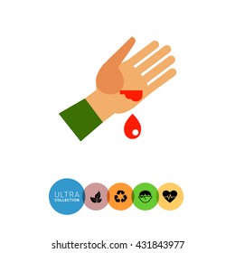 Wound and blood drop