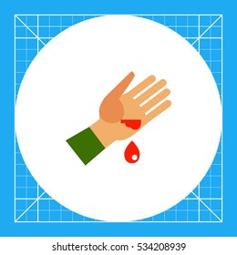 Wound and blood drop