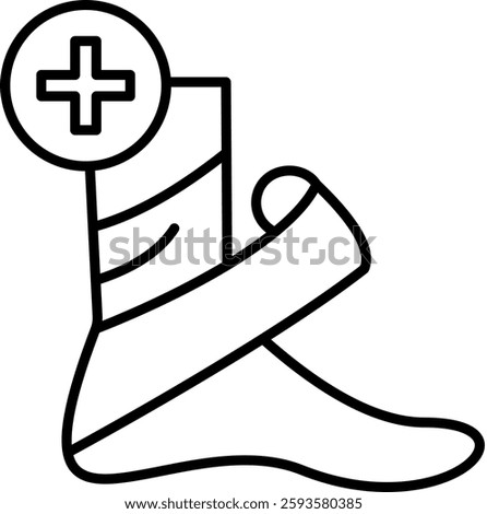 Wound Care Icon Line Vector Illustration