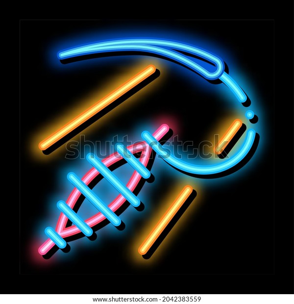 wound closure neon\
light sign vector. Glowing bright icon wound closure sign.\
transparent symbol\
illustration