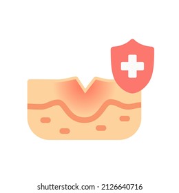 Wound Heal Healthcare Epidermis Skin Dermatology Single Isolated Icon With Flat Style