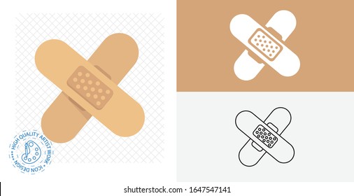wound patch flat icon. vector illustration.