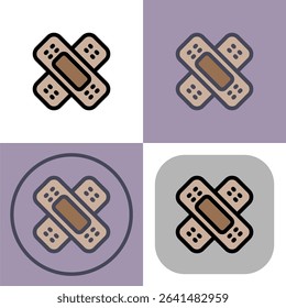 Wound plaster icon symbol - First aid Wound plaster vector illustration.
