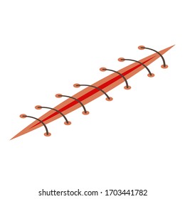 Wound suture icon. Isometric of wound suture vector icon for web design isolated on white background