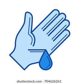 Wound vector line icon isolated on white background. Wound line icon for infographic, website or app. Blue icon designed on a grid system.