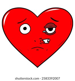 wounded heart illustration hand drawn isolated vector