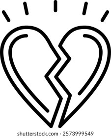 Wounded heart Line Vector Icon Design