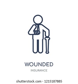 Wounded icon. Wounded linear symbol design from Insurance collection.