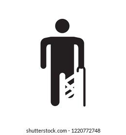 Wounded icon. Trendy Wounded logo concept on white background from Insurance collection. Suitable for use on web apps, mobile apps and print media.
