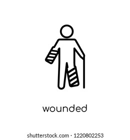 Wounded icon. Trendy modern flat linear vector Wounded icon on white background from thin line Insurance collection, editable outline stroke vector illustration