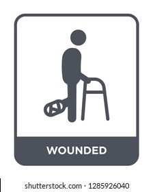wounded icon vector on white background, wounded trendy filled icons from Insurance collection.
