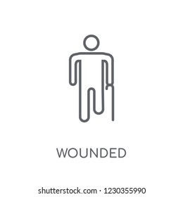 Wounded linear icon. Modern outline Wounded logo concept on white background from Insurance collection. Suitable for use on web apps, mobile apps and print media.