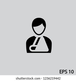 wounded man icon vector on gray background.