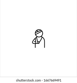 Wounded outline icon illustration- Vector