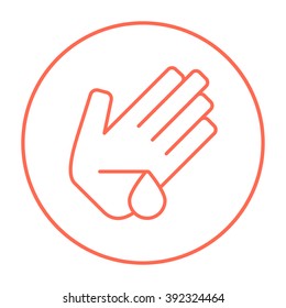 Wounded palm line icon.