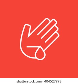 Wounded palm line icon.