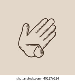 Wounded palm sketch icon.