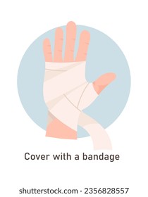 Wounds First Aid With Bandage Vector Illustration