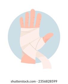 Wounds First Aid With Bandage Vector Illustration
