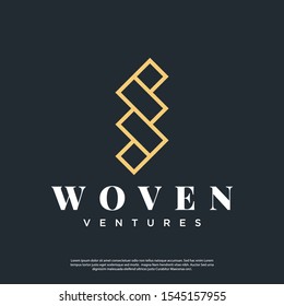 Woven Abstract Vector Logo Symbol Minimalist