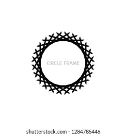woven art  circle frame, isolated on white background.