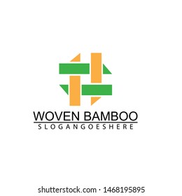 Woven bamboo logo vector design