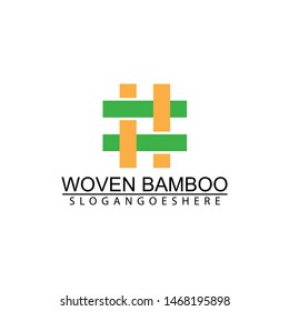 Woven bamboo logo vector design