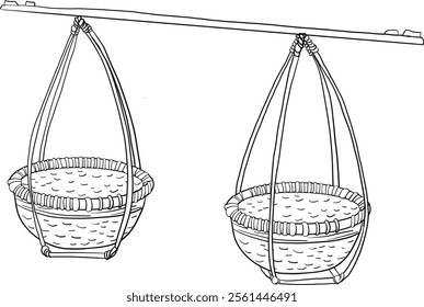 Woven Basket Illustration. Art and Illustration