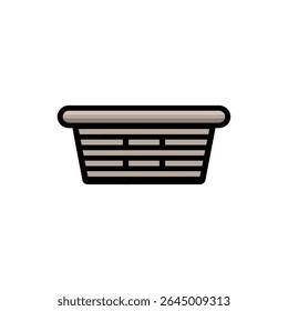 Ilustração de cesta de tecido fica centrado isolado vetor de fundo branco
