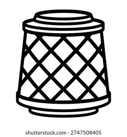 Woven basket lamp shade provides soft ambient lighting for cozy spaces