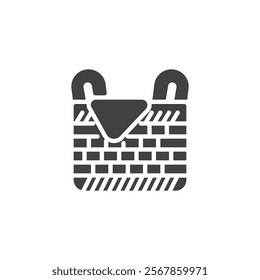 A woven basket vector icon. filled flat sign for mobile concept and web design. Decorative Basket glyph icon. Symbol, logo illustration. Vector graphics