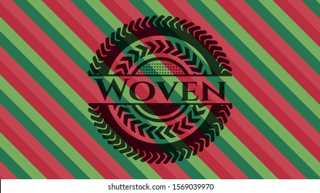 Woven christmas style badge. Vector Illustration. Detailed.