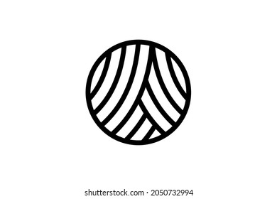 Woven circle logo. Can be used for the letter A logo.	