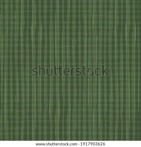 Woven crinkle cotton effect seamless vector pattern background. Sage green painterly plaid weave grid backdrop. Blended gingham modern mid century fabric style. Stylish burlap cloth all over print