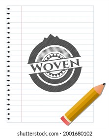 Woven draw (pencil strokes). Vector Illustration. Detailed. 
