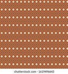 Woven fiber decorative geometric pattern. Texture Illustration over brown background.