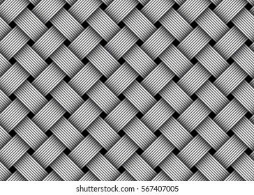 Woven fiber seamless pattern. Vector Illustration